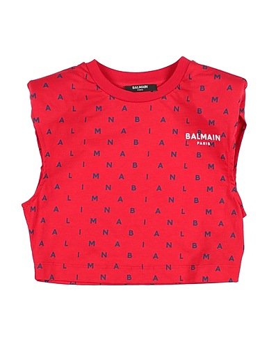 BALMAIN T-shirt Red 100% Cotton
