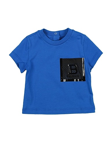 BALMAIN T-shirt Blue 100% Cotton, Polyester
