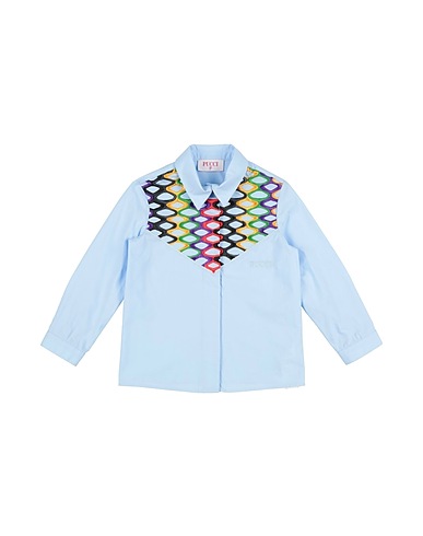 PUCCI Camicie  e bluse fantasia Celeste 100% Cotone, Poliestere