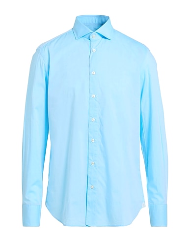 BASTONCINO Solid colour shirt Sky blue 100% Cotton