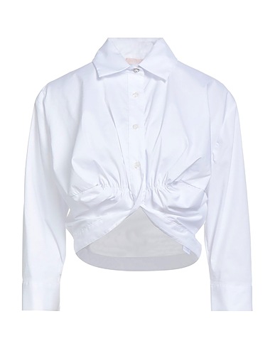 LIU •JO Solid color shirts & blouses White 75% Cotton, 21% Polyamide, 4% Elastane