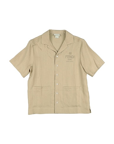FENDI Solid colour shirt Khaki 100% Linen
