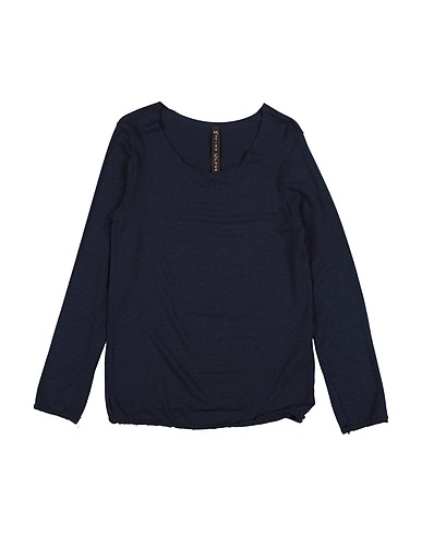 MANILA GRACE T-shirt Navy blue 88% Viscose, 8% Silk, 4% Elastane