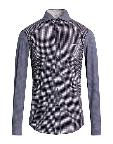 HARMONT & BLAINE Patterned shirt Midnight blue 95% Cotton, 5% Elastane