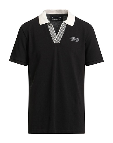 JOHN RICHMOND Μπλουζάκι Polo Μαύρο 100% Βαμβάκι