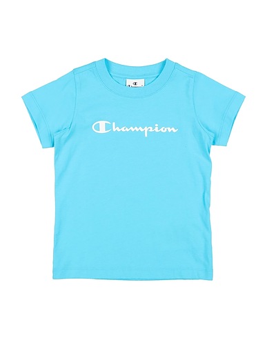 CHAMPION T-shirt Τυρκουάζ 100% Βαμβάκι