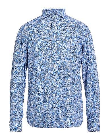 AGHO Patterned shirt Azure 100% Cotton