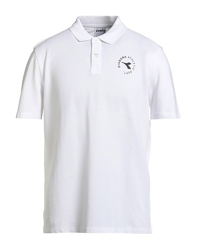DIADORA Polo shirt White 100% Cotton