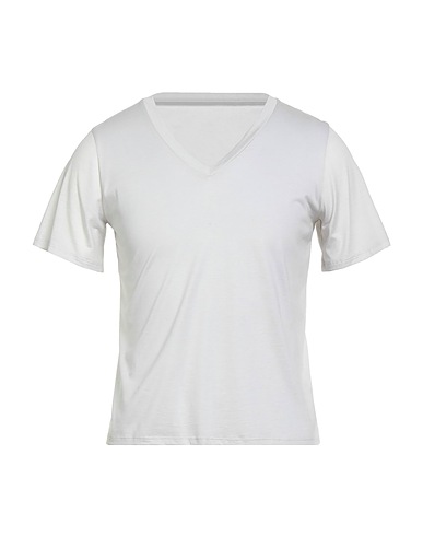 MAJESTIC FILATURES Basic T-Shirt Light grey 62% Silk, 38% Organic cotton