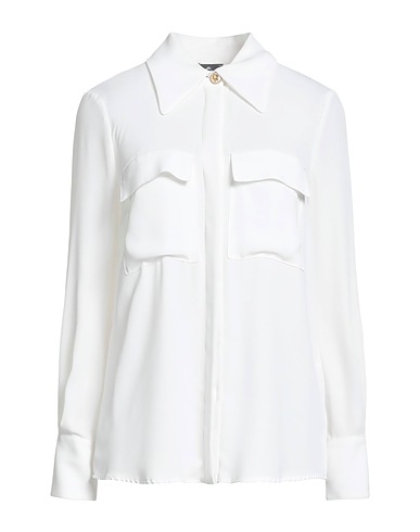 ELISABETTA FRANCHI Solid color shirts & blouses White 100% Polyester