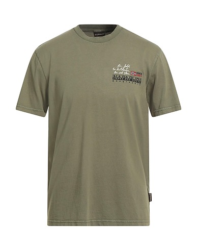 NAPAPIJRI T-shirt Στρατιωτικό πράσινο 100% Βαμβάκι, Ελαστάνη
