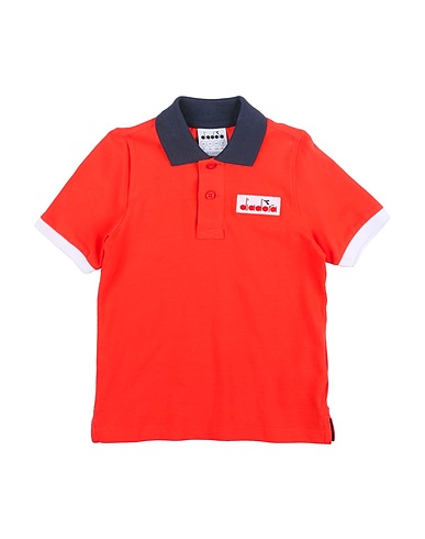 DIADORA Polo shirt Tomato red 100% Cotton