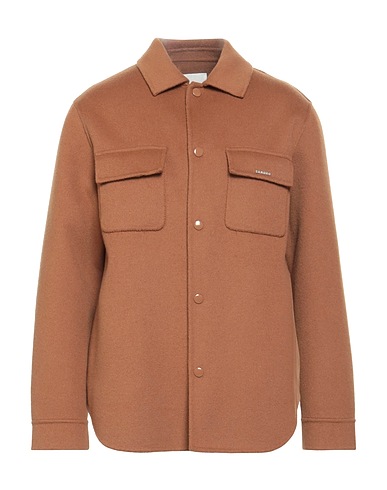SANDRO Solid colour shirt Camel 100% Wool