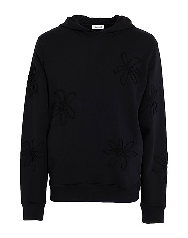 SANDRO Hooded sweatshirt Black 100% Cotton, Elastane