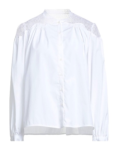 MAJE Solid color shirts & blouses White 100% Cotton, Polyamide