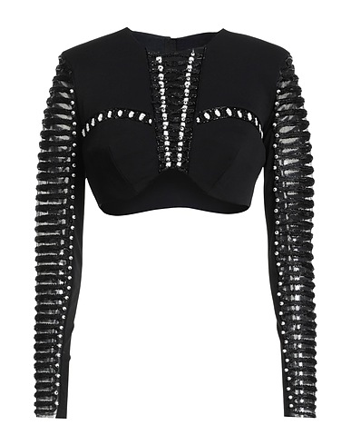 ELISABETTA FRANCHI Top Black 95% Viscose, 5% Elastane