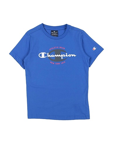 CHAMPION T-shirt Blu 100% Cotone