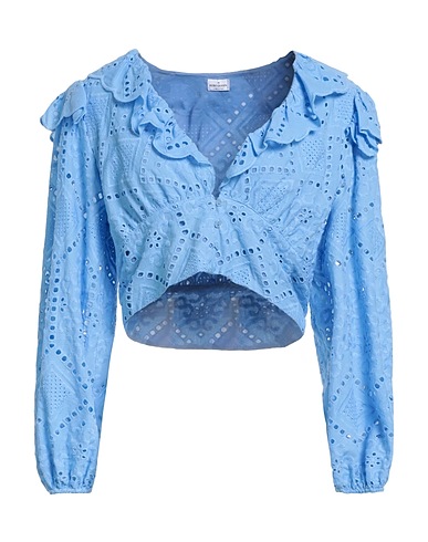 REBEL QUEEN by LIU •JO Solid color shirts & blouses Light blue 100% Cotton