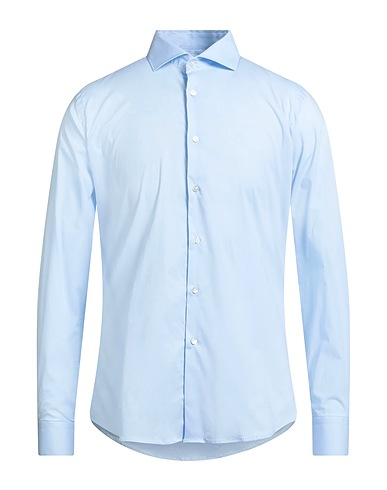 EXTE Camicia tinta unita Blu chiaro 97% Cotone, 3% Elastan