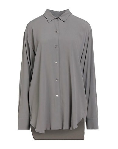 BLUE BROTHERS Solid color shirts & blouses Grey 65% Acetate, 35% Silk