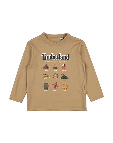 TIMBERLAND T-shirt Beige 100% Cotton, Elastane