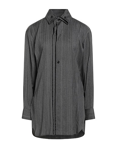 Y'S YOHJI YAMAMOTO Chemise à rayures Gris anthracite 52% Laine, 48% Rayonne