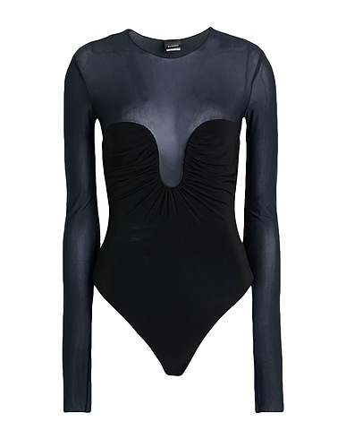 PINKO TOPWEAR Black 90% Nylon, 10% Elastane, Viscose