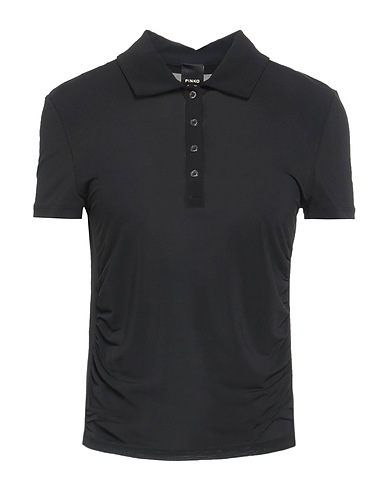PINKO Polo shirt Black 92% Viscose, 8% Elastane