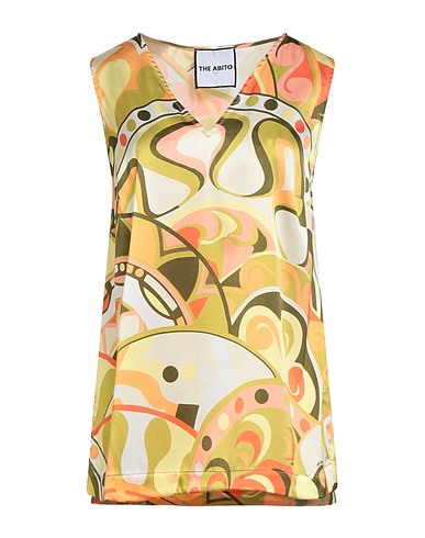 THE ABITO Milano Top Military green 96% Silk, 4% Elastane