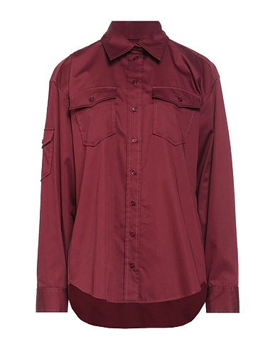 SANDRO Solid color shirts & blouses Burgundy 100% Cotton