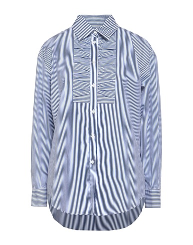 SANDRO Striped shirt Blue 100% Cotton, Mother-of-pearl