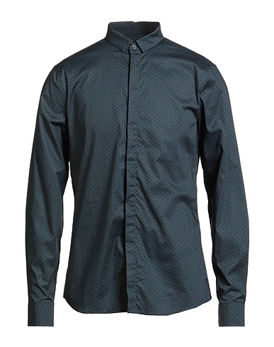ARMANI EXCHANGE Patterned shirt Slate blue 97% Cotton, 3% Elastane