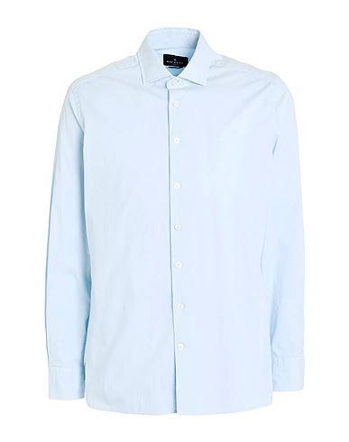 HACKETT Solid colour shirt Sky blue 98% Cotton, 2% Elastane