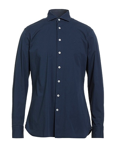 HACKETT Camicia tinta unita Blu navy 98% Cotone, 2% Elastan