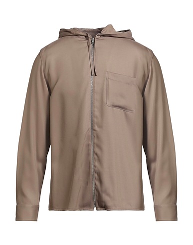 SANDRO Solid color shirt Taupe 67% Lyocell, 33% Viscose