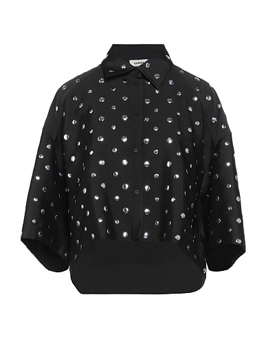 SANDRO Shirts Black 85% Polyester, 15% Silk