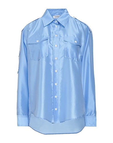 SANDRO Solid colour shirts & blouses Azure 68% Polyester, 32% Silk