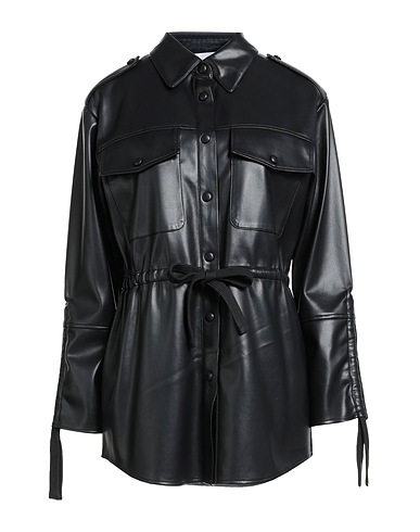 SILVIAN HEACH Solid colour shirts & blouses Black 100% Polyurethane