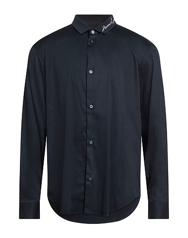 ARMANI EXCHANGE Shirts Midnight blue 97% Cotton, 3% Elastane
