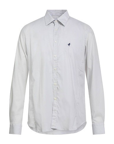 RODRIGO Solid color shirt Light grey 97% Cotton, 3% Elastane