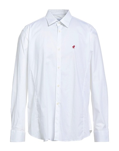 RODRIGO Solid colour shirt White 97% Cotton, 3% Elastane