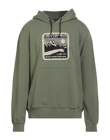 NAPAPIJRI Hooded track jacket  Military green 100% Cotton