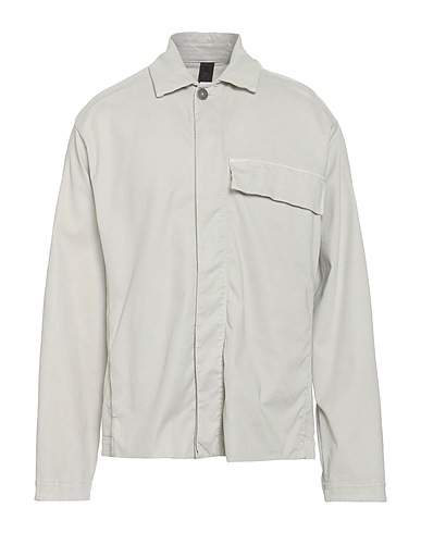 TRANSIT Camicia tinta unita Grigio chiaro 74% Lyocell, 17% Modal, 9% Elastan