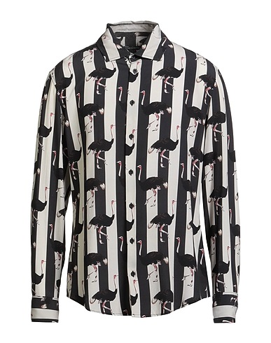 BENEVIERRE Gestreiftes Hemd Schwarz 100% Viskose