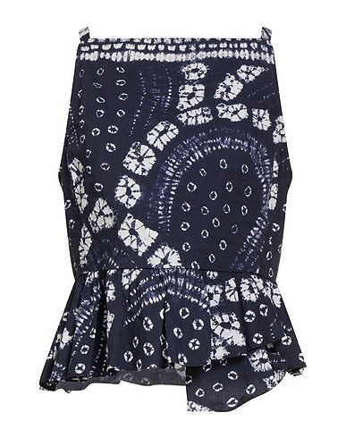 ULLA JOHNSON Top Navy blue 100% Cotton