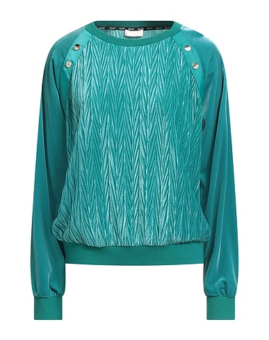 LIU •JO Sweatshirt Deep teal 95% Polyester, 5% Elastane, Cotton