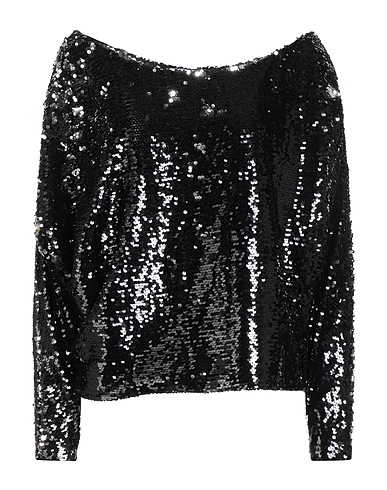 WEILI ZHENG Off-the-shoulder top Black 100% Polyester