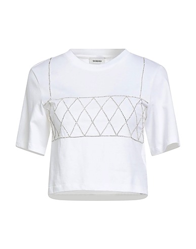 SANDRO Crop top Bianco 100% Cotone