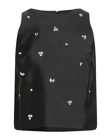 SANDRO Top Black 85% Polyester, 15% Silk, Glass