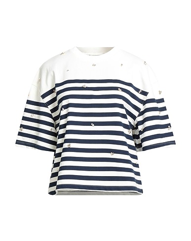 SANDRO T-shirt Ivory 100% Cotton, Brass, Glass